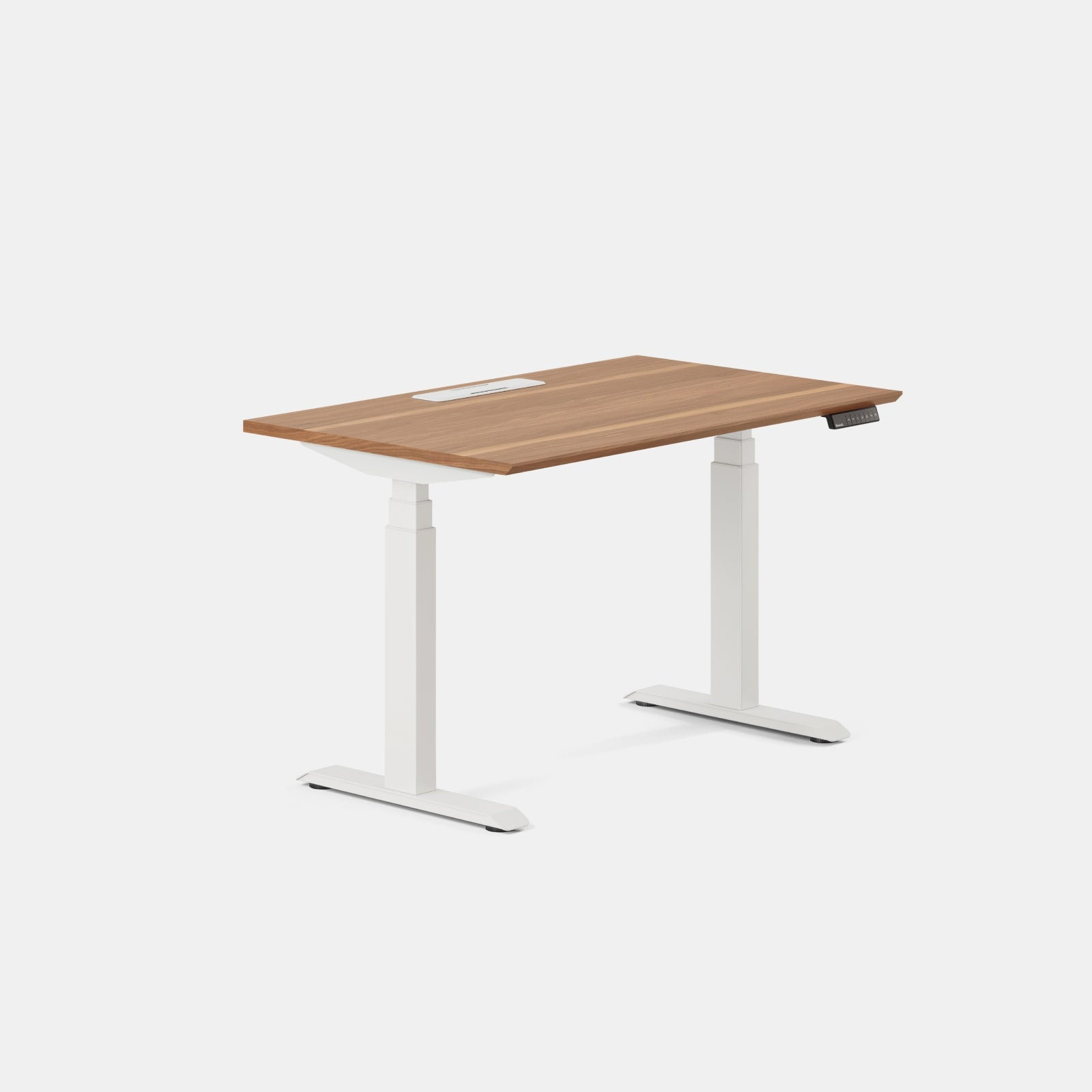 Standing Desk, Walnut, 52" H x 48" W x 30" D, White