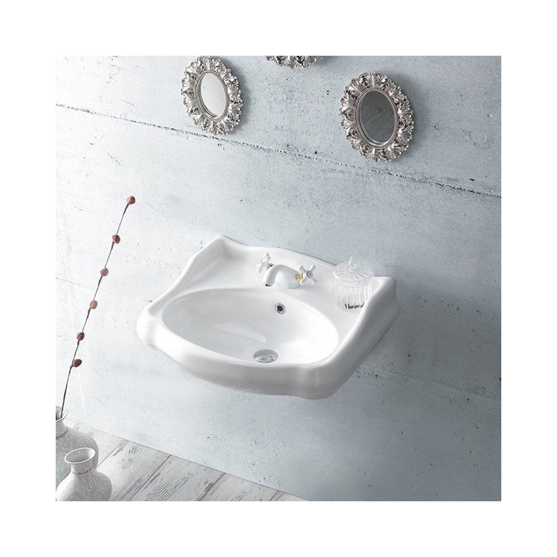 CeraStyle By Nameeks 1837 21.3'' White Ceramic Specialty Bathroom Sink with Overflow, Single Hole