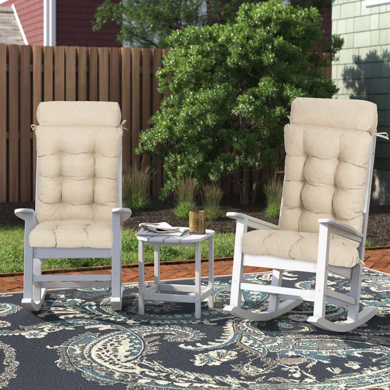  Tufted Rocking Chair Cushion, Set of 2, Khaki