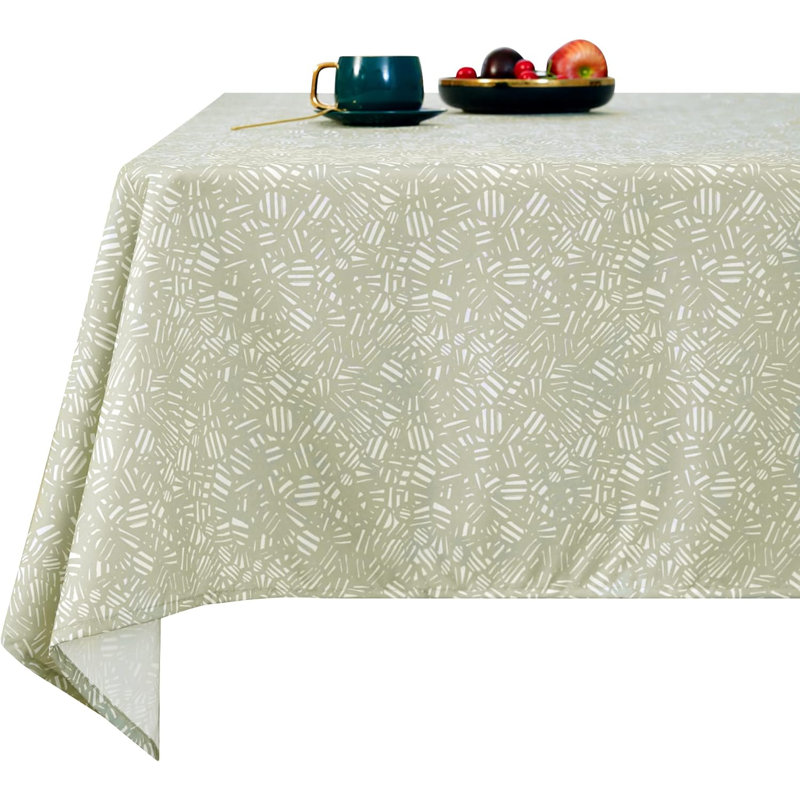 Deconovo water -repellent tablecloth, one piece, 137 x 274cm, dark blue, 130cm W x 220cm L, Light green