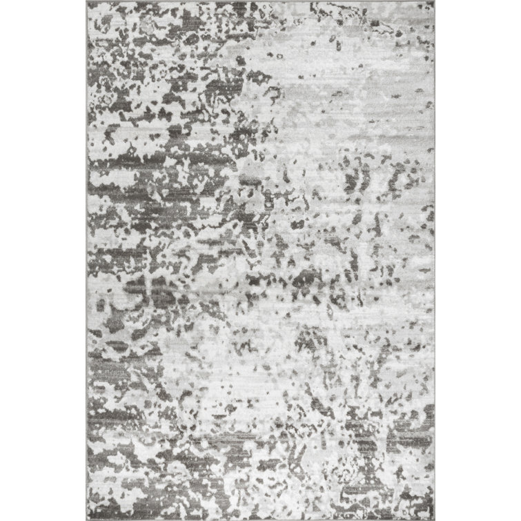 Marisol Abstract Area Rug for Living Room Bedroom Dining Room Kitchen, Grey/Ivory