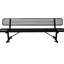 Banc d'extérieur en acier de 2,4 m (8 pi) - Robuste et noir, idéal pour terrasse et jardin stable.
