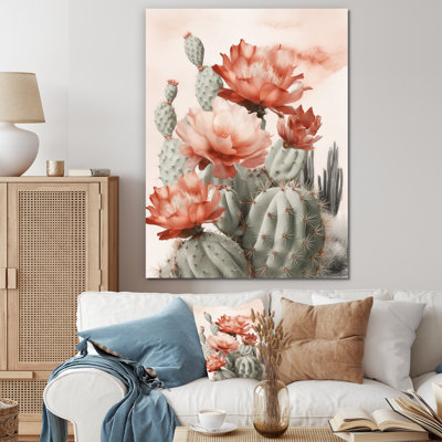 Cactus du désert rouge Louver sur toile
