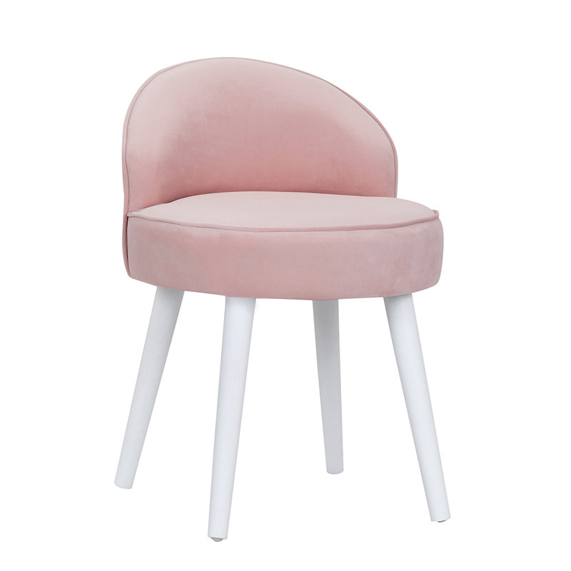 Manufactured Wood Accent Stool, Pink/White 