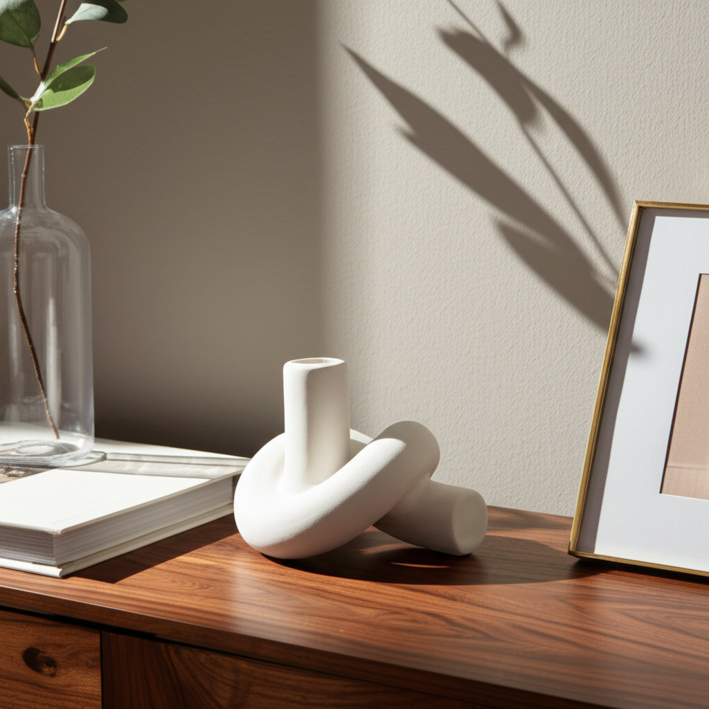 Stoneware Taper Candlestick Holder
