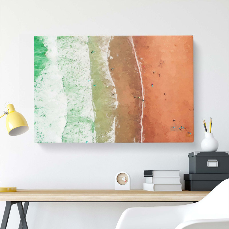Newquay Beach In Cornwall - Wrapped Canvas, 35cm H x 50cm W x 3cm D