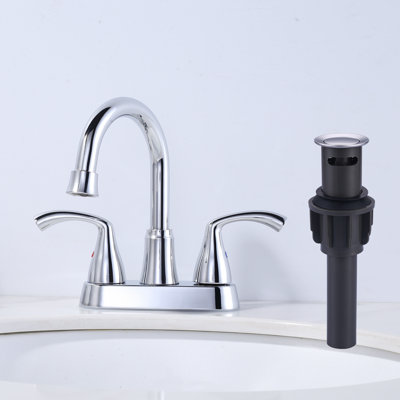 Centerset 2-handle Bathroom Faucet with Drain Assembly