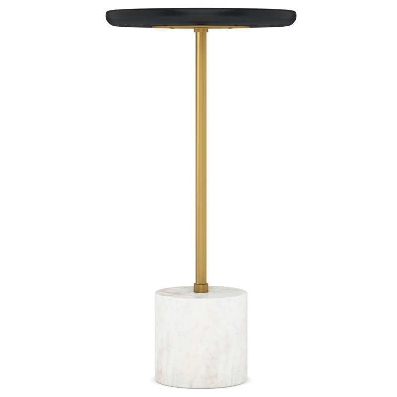 Table d'appoint moderne en bois de manguier massif l 12 po Turner, Noir