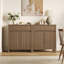 Armoire buffet moderne à cannelures élégantes 29,1 po avec 1 tiroir et 2 tablettes réglables-846006203