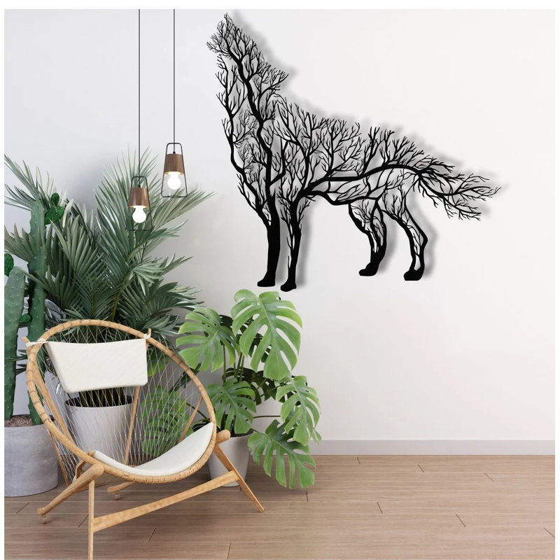 Rustic Wall Decor on Metal, 100cm H x 95cm W x 2cm D, Gold