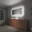 Miroir de salle de bain sans cadre à lumière DEL antibuée avec rétroéclairage et sans cadre-91383695