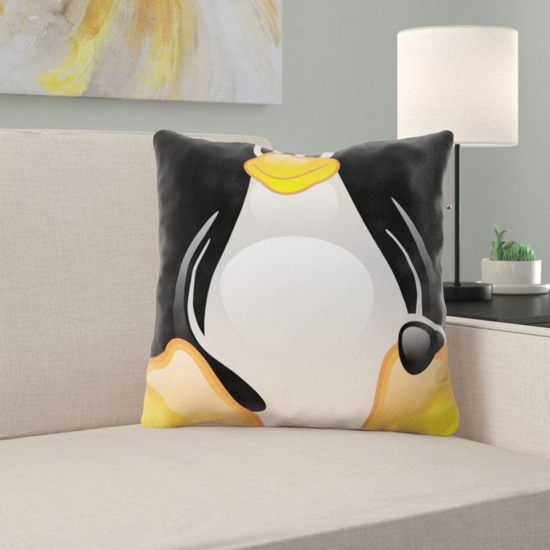 Coussin pingouin, Noir