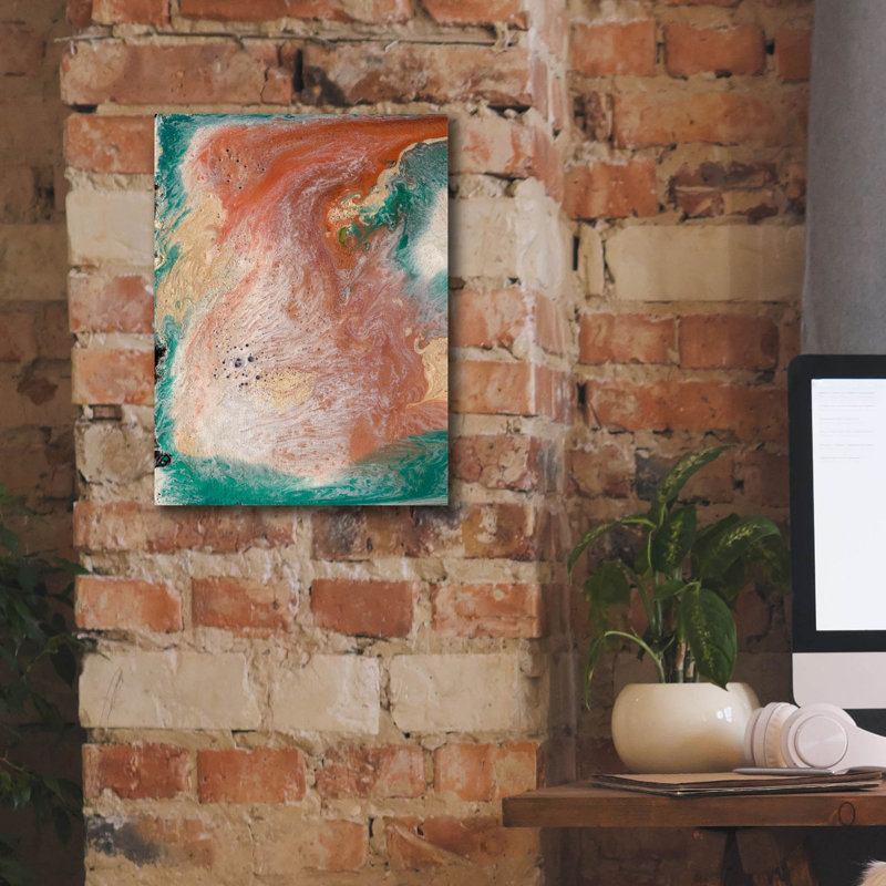 «Coralline 1» par Alicia Ludwig, art mural sur toile, H 16 po x l 12 po x P 0,75 po
