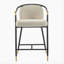 Tabouret de comptoir de 26 po de hauteur avec cadre en métal (ensemble de 2) - amande-1355281229