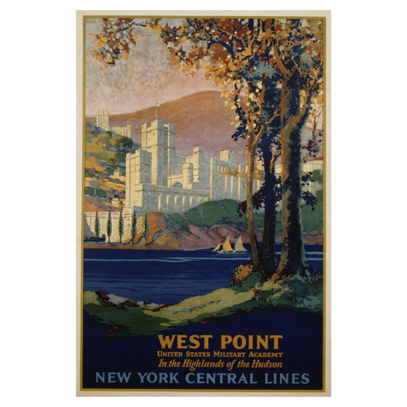 «West Point - New York Central Lines», affiche de voyage par Frank Hazell - estampe numérique, H 40 po x l 32 po