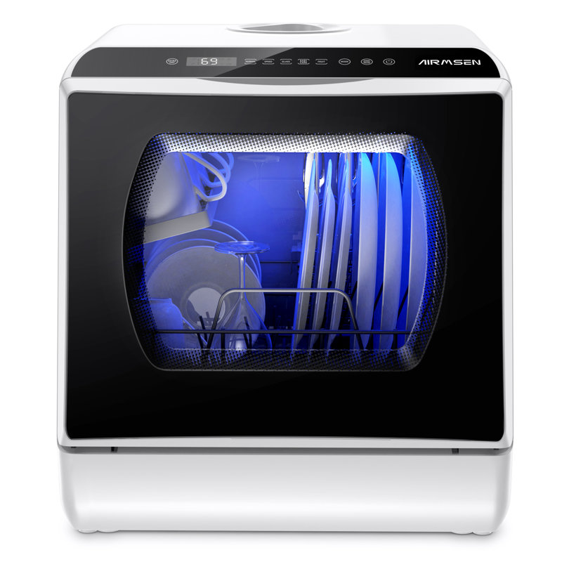 16.8" 50 dBA Portable Countertop Dishwasher with 5L Built-in Water Tank