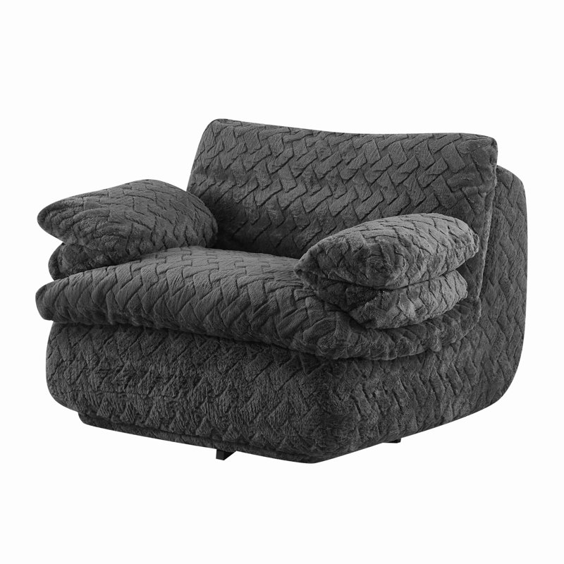 Full Compression Sofa Chair With Swivel, Black