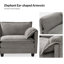 Herrick 142"W Modern Elephant Ear-Shaped Armrests Sectional Sofa with Ottoman-2096385526