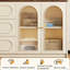Buffet de style crème, armoire de rangement à porte en verre rétro, console de thé et console d'entrée-545245882