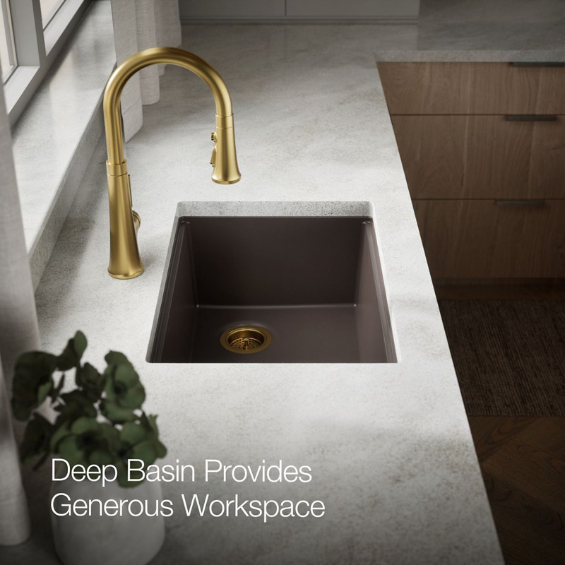 Billings Undermount Single-Bowl Kitchen Sink, Brown