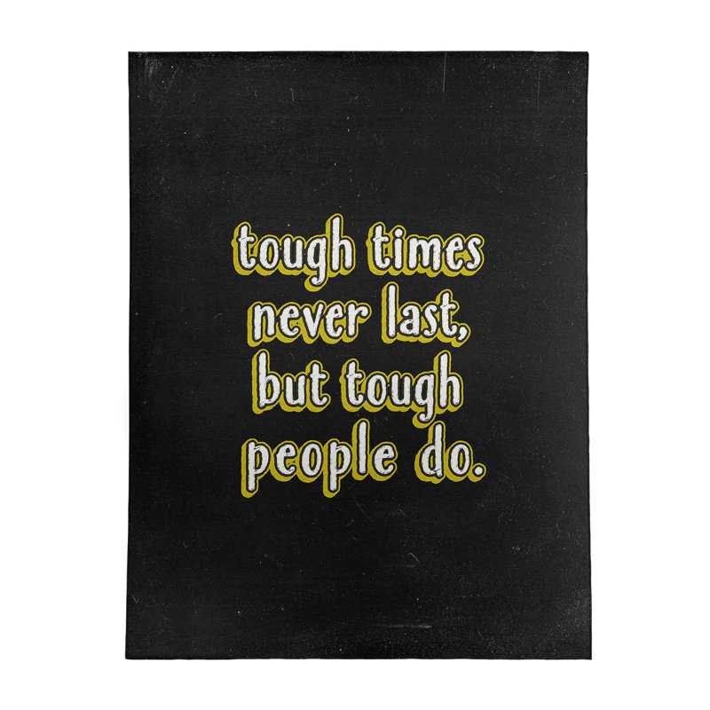Tapis en polyester rigide times quote tableau noir style, Rectangle 5 pi x 7 pi