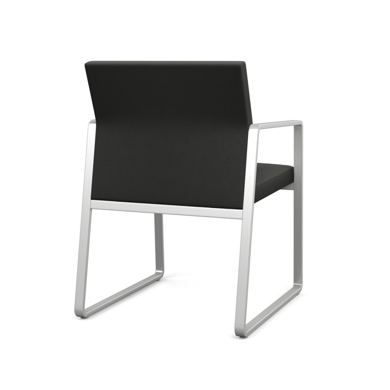 Chaise d'invité Gansett, Argent, Vinyle gris anthracite Patriot Plus