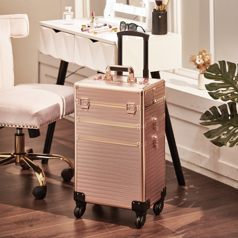 Travel Case + Drawers, Rose Gold