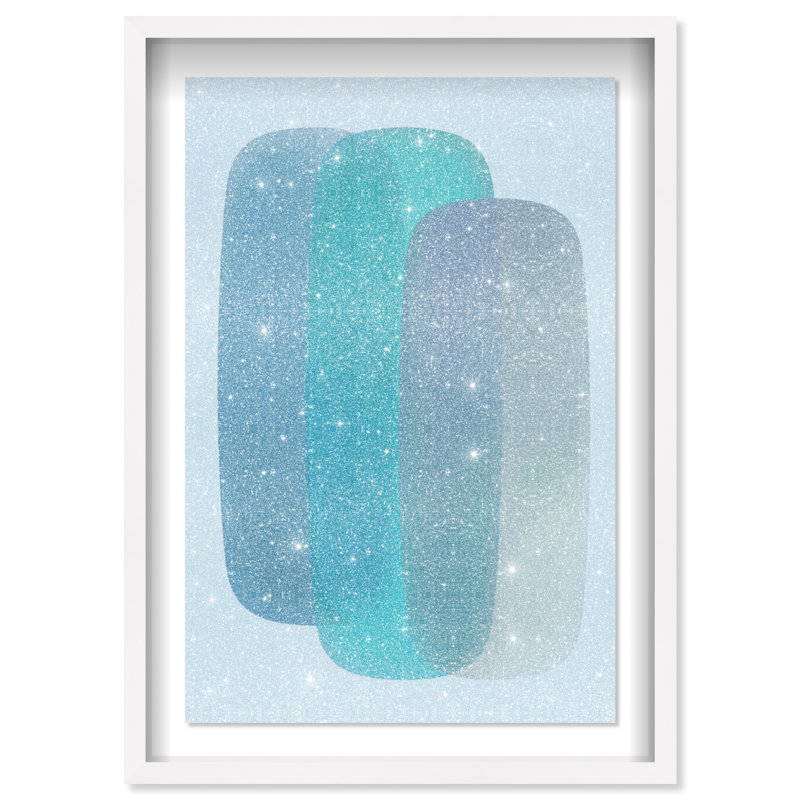 Teal Gradients Print by Oliver Gal, 16.5"H x 11.5"W, White Shadowbox