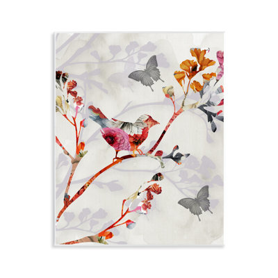 Art mural, oiseaux et papillons par Susan Jill