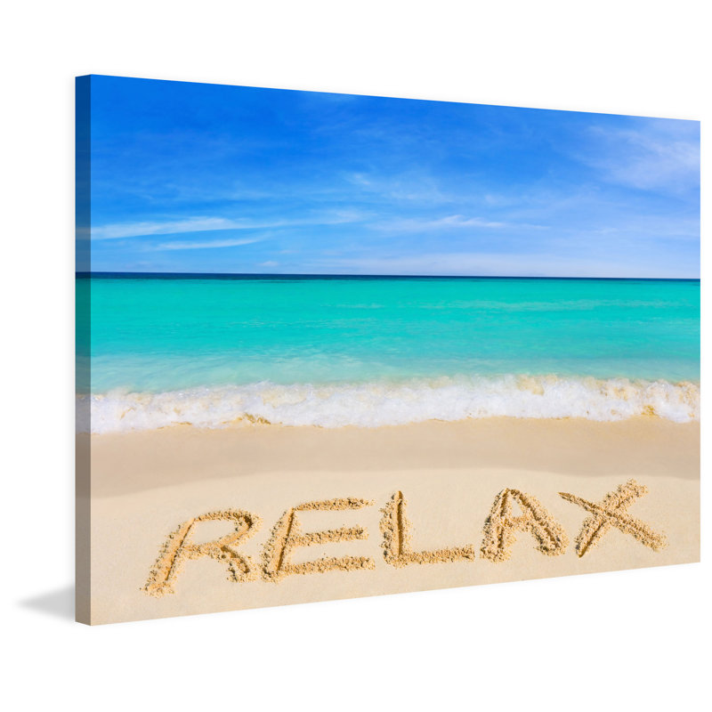 Relax Beach Scene Multicolor Canvas Wall Art