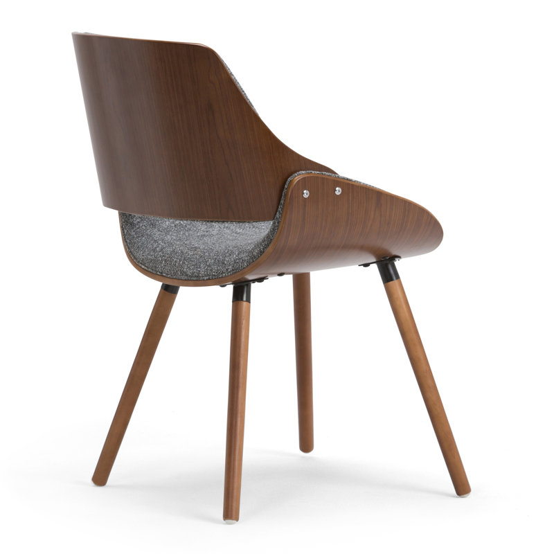 Gray Linen Upholstered Birch Wood Side Chair