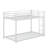 Twin Over Twin Metal Low Bunk Bed With Ladder And Full-Length Guardrails-965049661