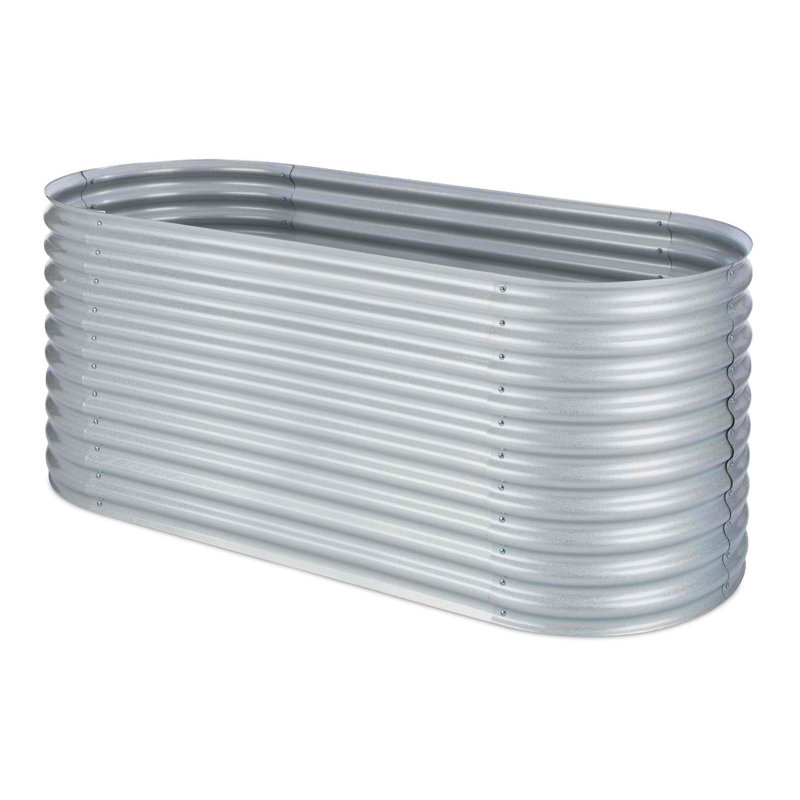 Blumfeldt Metal Raised Garden Bed, 80cm H x 100cm W x 200cm D, Silver