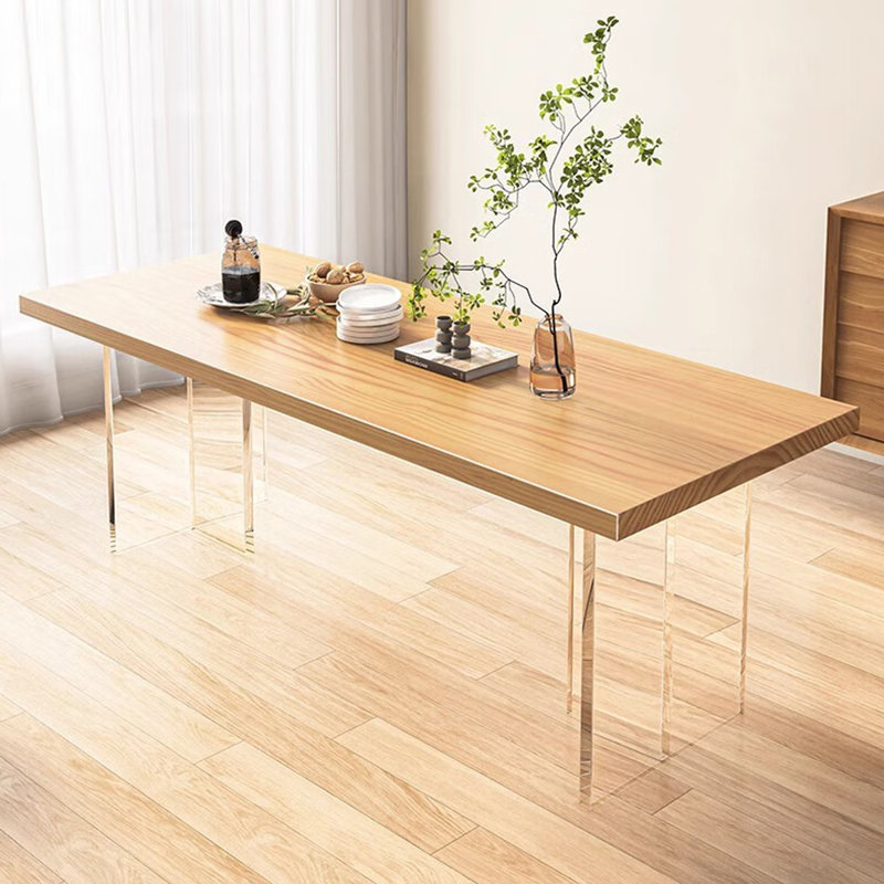 Table de salle à manger flottante moderne et minimaliste en acrylique, H 29,53 po x L 62,99 po x l 29,53 po