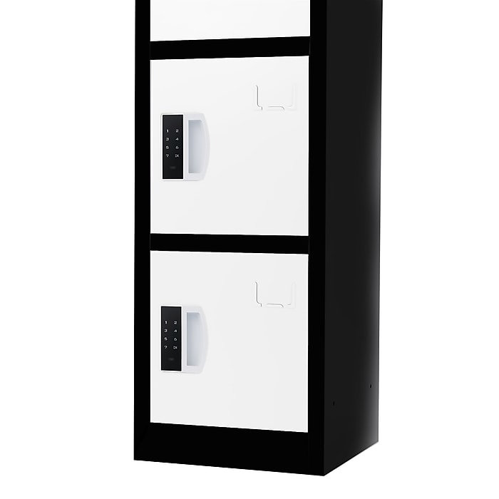 72" Black and White 6-Tier Steel Storage Locker