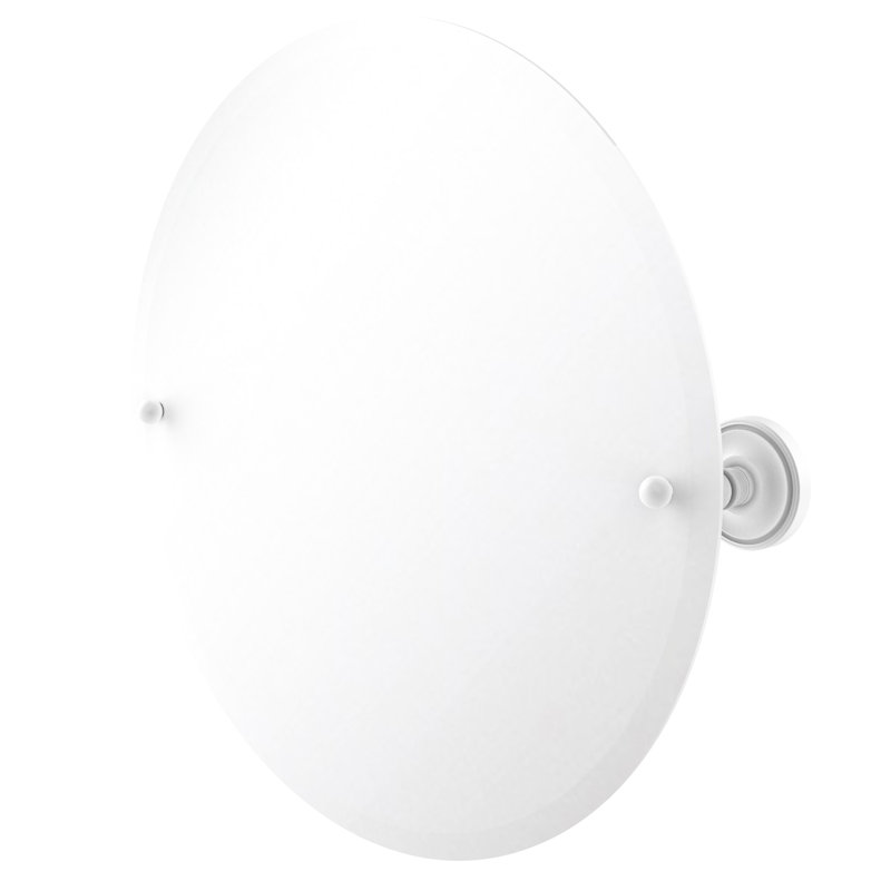 Miroir rond 22 po Gober, Blanc mat