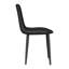 Ensemble de 2 chaises de salle à manger modernes, revêtement en cuir reconstitué noir, pattes en acier pour cuisine-18849201