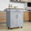 Chariot-îlot de cuisine avec tiroir, armoire de rangement et porte-serviettes HOMcom