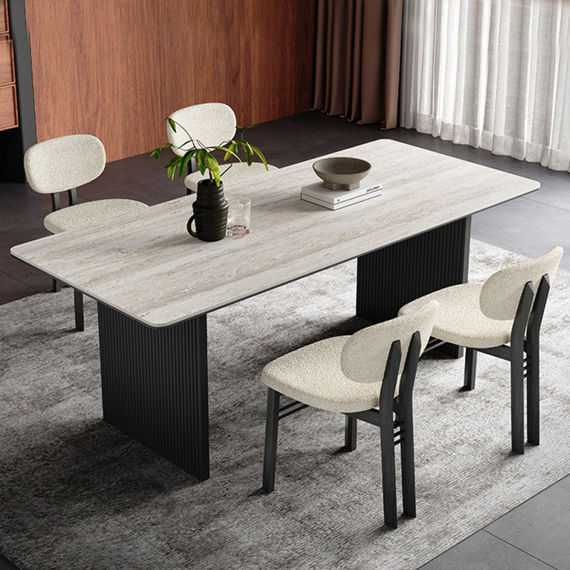 Ensemble de table de salle à manger de style italien luxueux, H 29,53 po x L 62,99 po x l 31,5 po