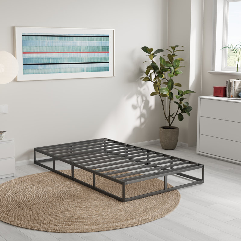 Likins 4 Inch Metal Box Spring with Frabric Cover, Easy Assembly, Twin