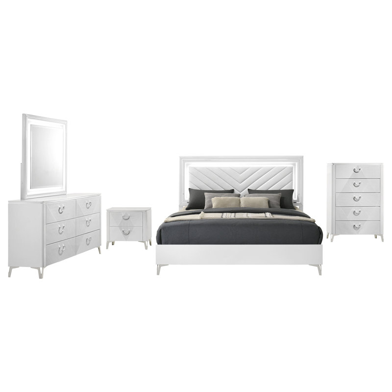 Ensemble de chambre à coucher 5 pièces Williams King, Très grand