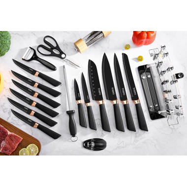 Permanent 15 Piece Stainless Steel Knife Block Set