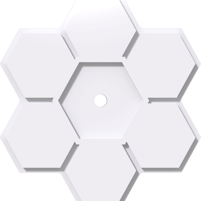 Médaillon de plafond contemporain en PVC de qualité architecturale Daisy, H 1 po x l 36 po x P 36 po