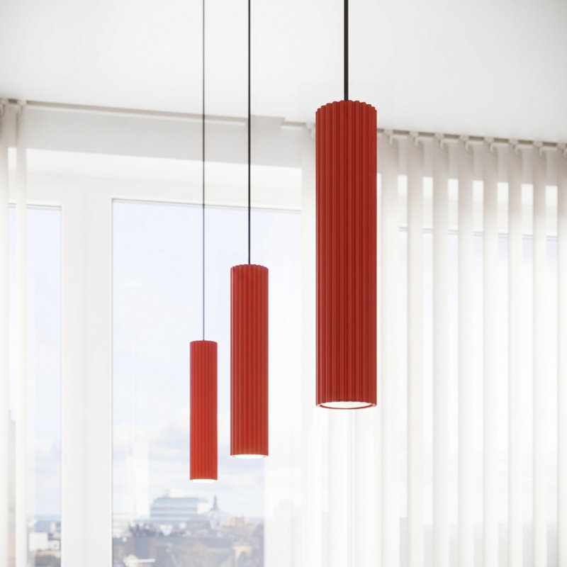 Karbon Aluminium Flush Mount, Red