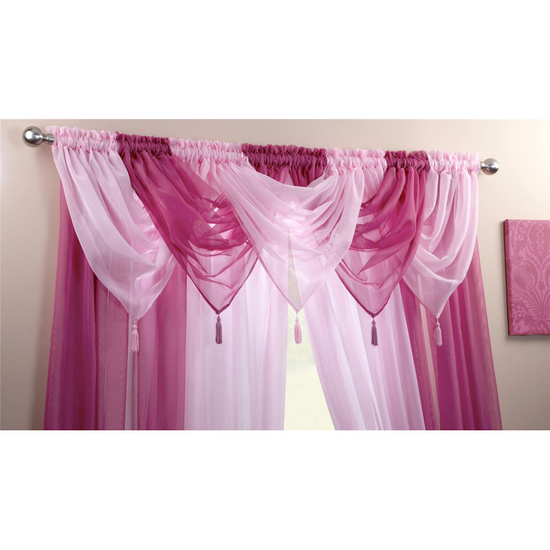 Kelch Sheer Curtain Single Panel, 55.88 W x 45.72 D cm, Cerise