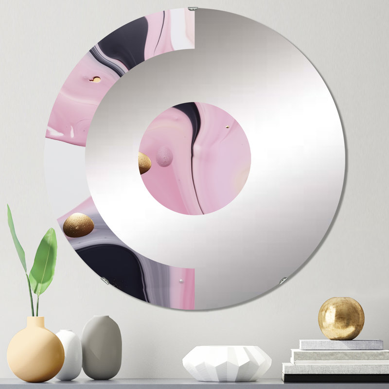 Jaterrious - Miroir mural demi-cercle, 31,4 po x 31,4 po