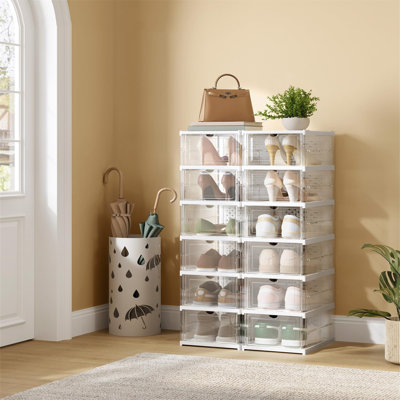 12 Pair Stackable Shoe Storage Box