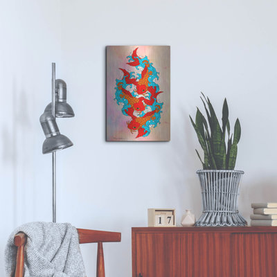 Art mural en métal Lark Manor ™ «Koi Fish 5» par Mark Ashkenazi