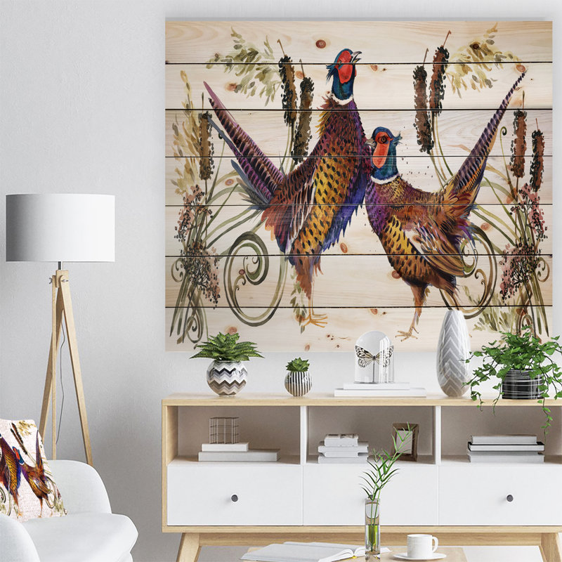 « group of oiseau », impression d’art graphique, H 15 po x l 20 po x P 1 po, Bois