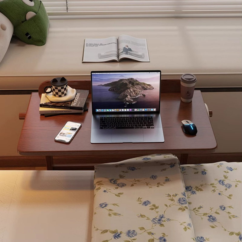 Table de bout rectangulaire en bois massif brun noisette, 23.62, Nut-brown